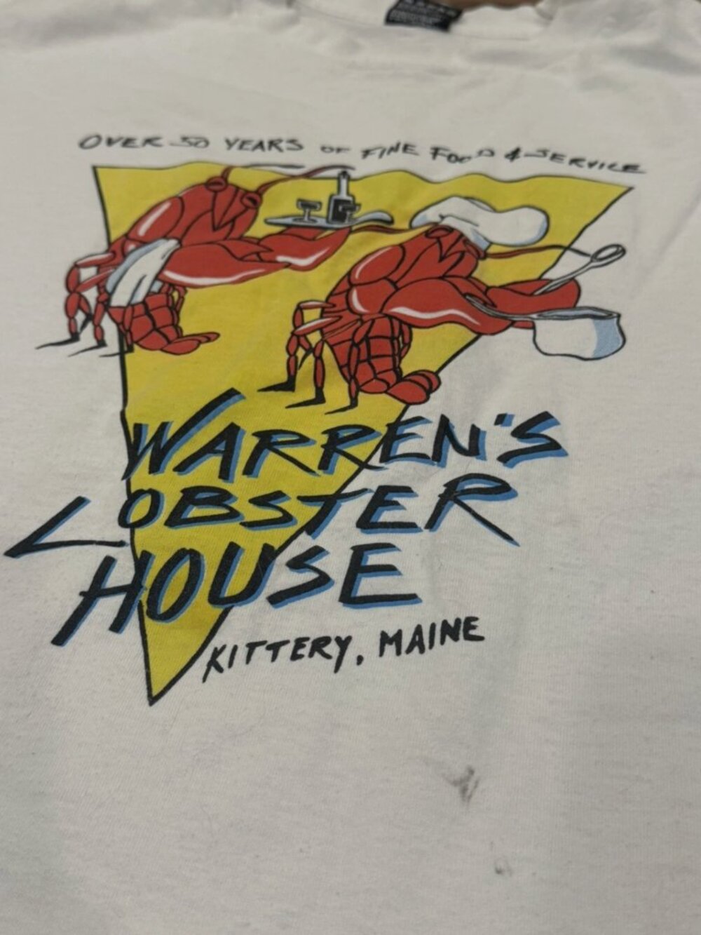 Vintage Lobster T-Shirt Warrens Lobster House, Best Travel Tee Size XL
